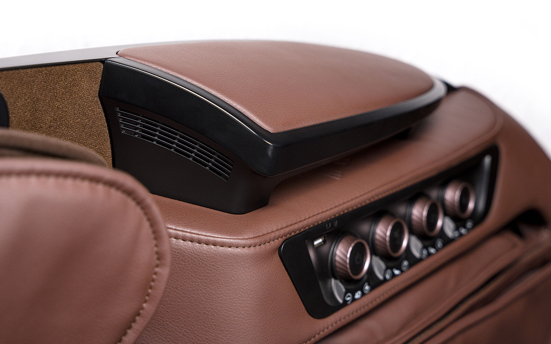 iRest Maesthron - Detalhe alto-falante e controle lateral